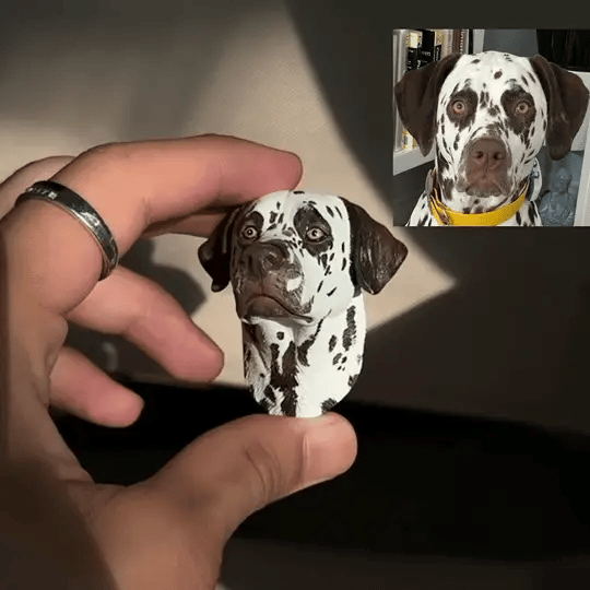 FORPETLOVERS™ | Statuetta personalizzata con testa di animale 3D magnetica
