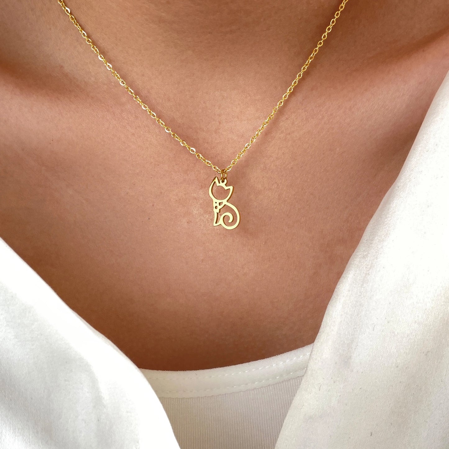 FORPETLOVERS™ | Collana Con Ciondolo A Forma Di Gatto